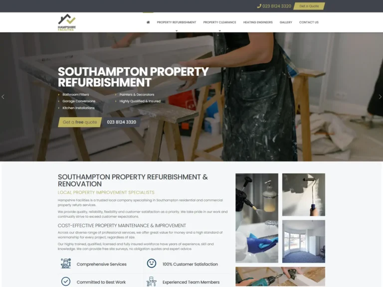Hampshire website designer for bathroom fitters