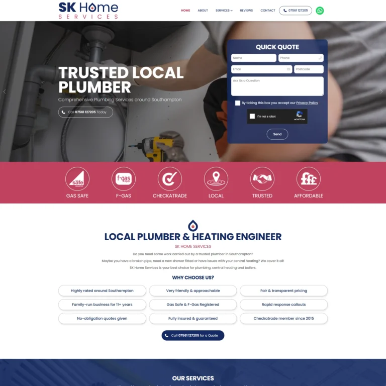 Hampshire website designer for plumber